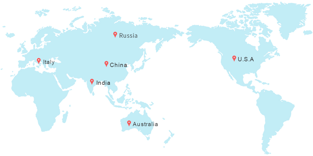 Overzichtskaart locaties Boix europe